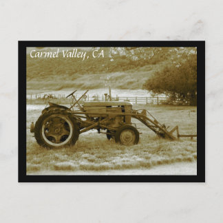 Antique Tractor Carmel Valley, CA Postcard Vykort