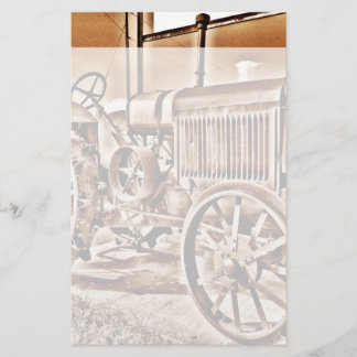 Antique Tractor Farm Equipment Classic Sepia Brevpapper