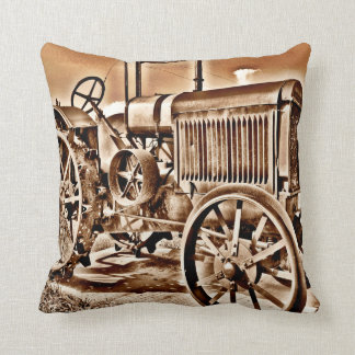 Antique Tractor Farm Equipment Classic Sepia Kudde
