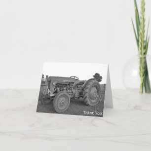 Antique Tractor in Black and White - tackkort