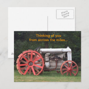 Antique Tractor Thinking of You Vykort