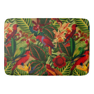 Antique Tropical Parrots Jungle Mönster Badrumsmatta