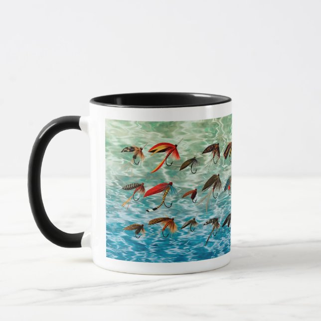 Antique Trout Flies / Lures Coffee Mug Mugg (Vänster)
