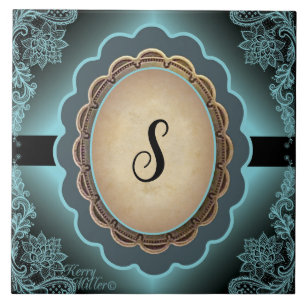 Antique Turcos Snöre Monogram Ceramic Tile Kakelplatta