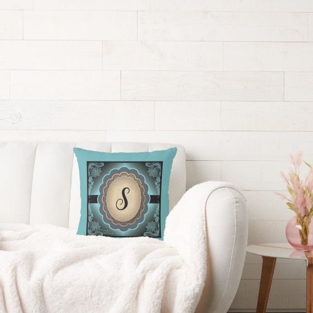 Antique Turcos Snöre Monogram Dekorativ kudde (Soffa)