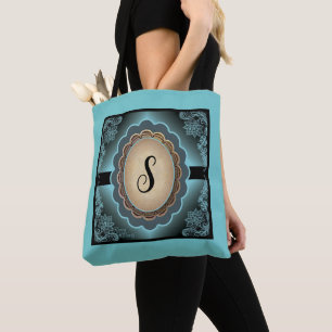 Antique Turcos Snöre Monogram Tote Bag Tygkasse