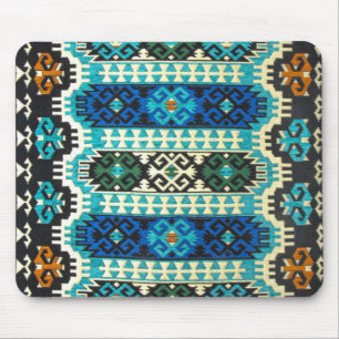 Antique Turkisk Kilim Carpet Matta Blue-Grönt Musmatta