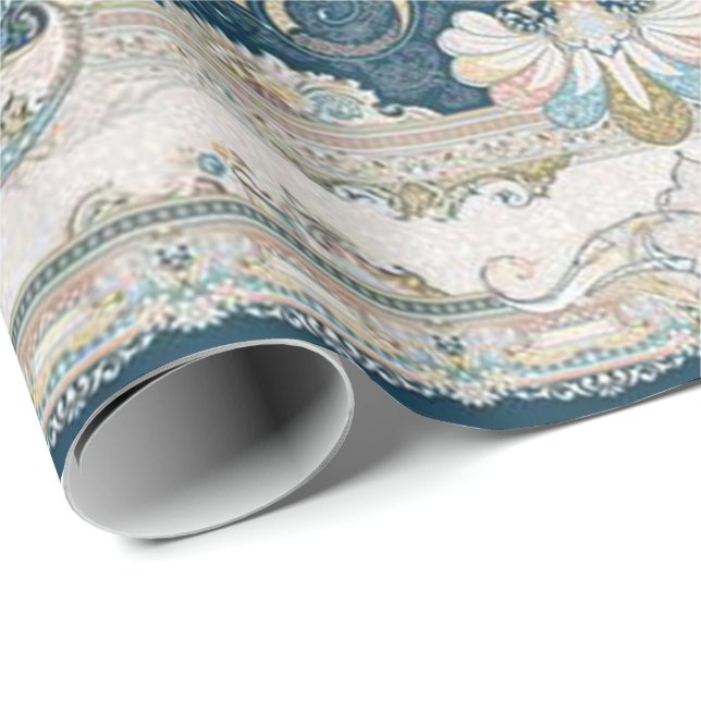 Antique Turkisk persian Carpet Matta Presentpapper (Rullad Hörn)