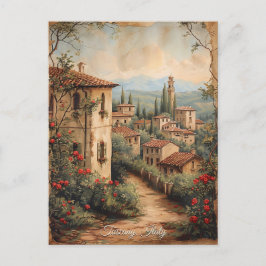 Antique Tuscany Romantic Oljemålning Travel Art Vykort