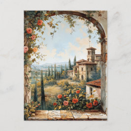 Antique Tuscany Romantic Oljemålning Travel Art Vykort