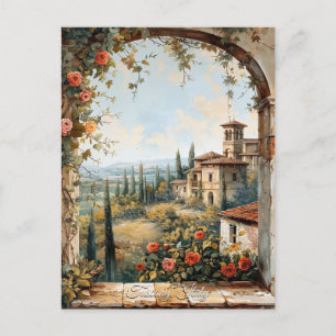 Antique Tuscany Romantic Oljemålning Travel Art Vykort