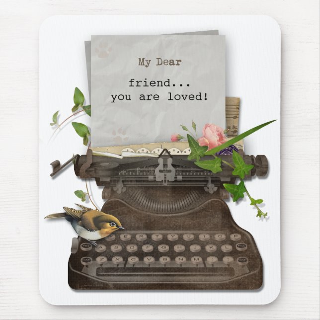 Antique Typewriter Anpassade Mousepad Musmatta (Framsidan)