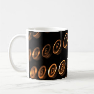 Antique typewriter nycklar kaffemugg