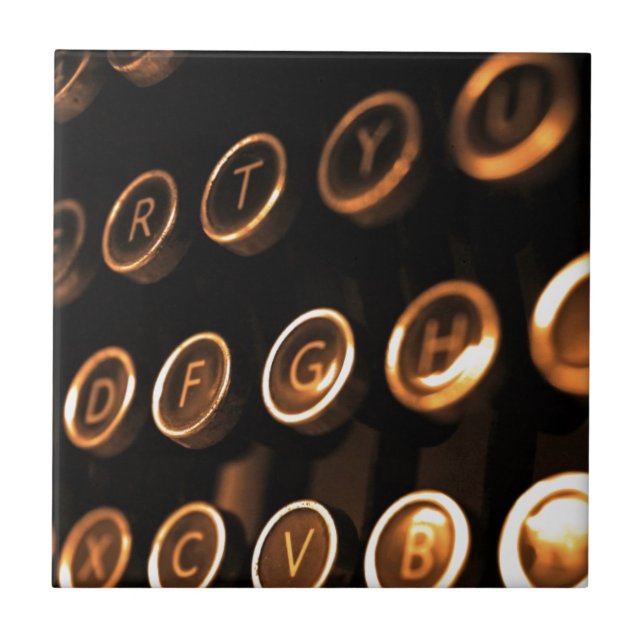 Antique typewriter nycklar kakelplatta (Framsidan)