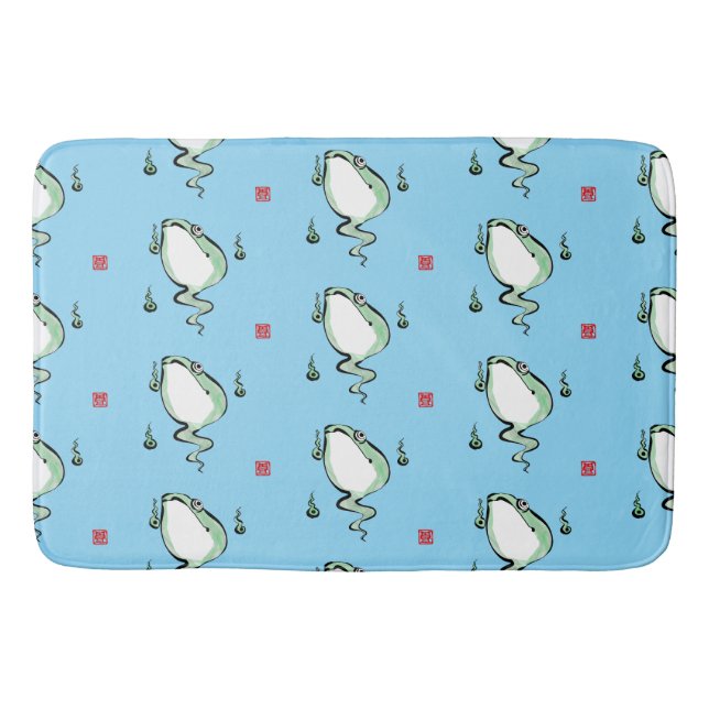 Antique Ursprung Story Grumpy Frog Japansk Toad Badrumsmatta (Framsidan)