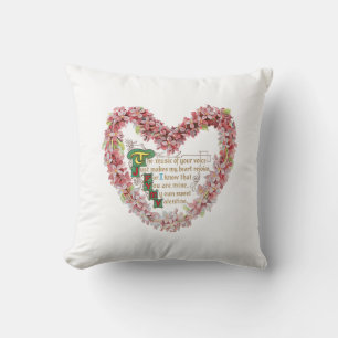 Antique Valentine Bouquet Heart Kudde