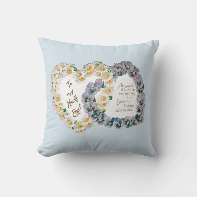 Antique Valentine Bouquet Heart Kudde (Framsida)