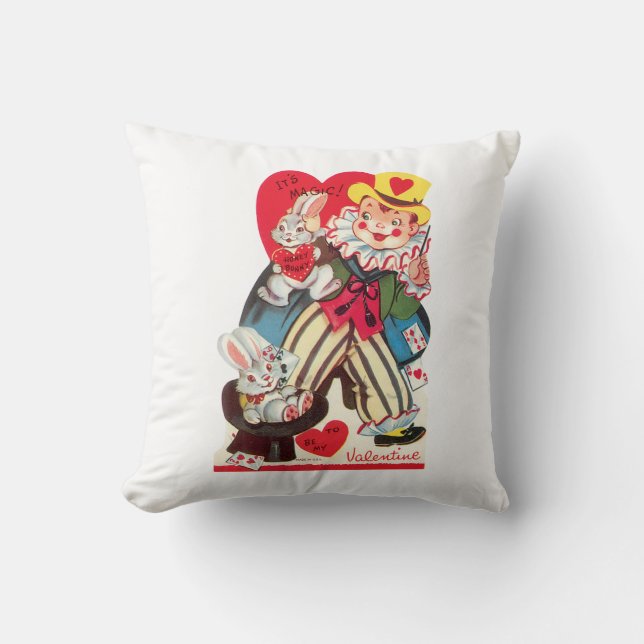 Antique Valentine Boy med kaniner Kudde (Framsida)