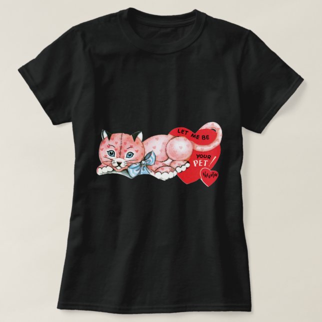 Antique Valentine Cat Tee Shirt (Design framsida)
