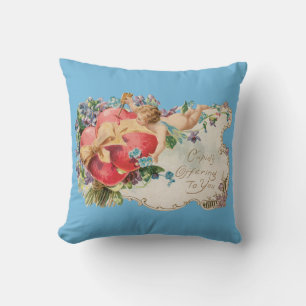 Antique Valentine Cupid Heart Kudde