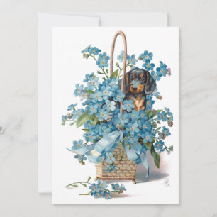 Antique Valentine Glöm mina anteckningar och Dachs