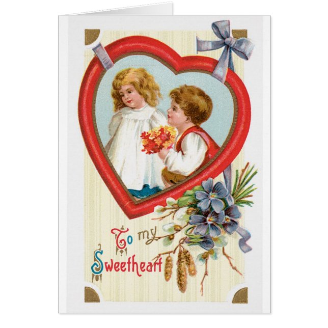 Antique Valentine Hälsningskort (Framsidan)