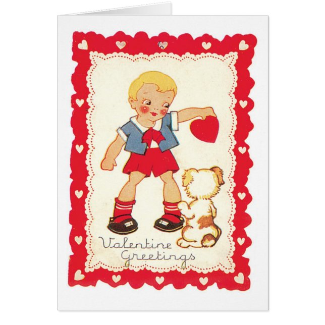 Antique Valentine Hälsningskort (Framsidan)