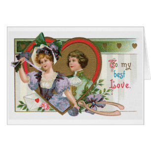 Antique Valentine Hälsningskort