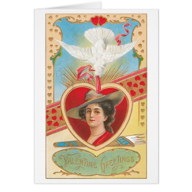 Antique Valentine Hälsningskort (Framsidan)