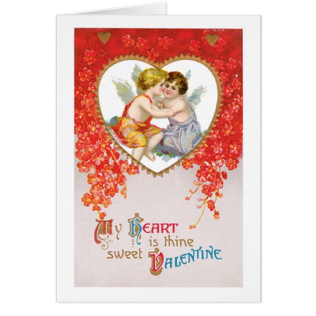 Antique Valentine Hälsningskort (Framsidan)