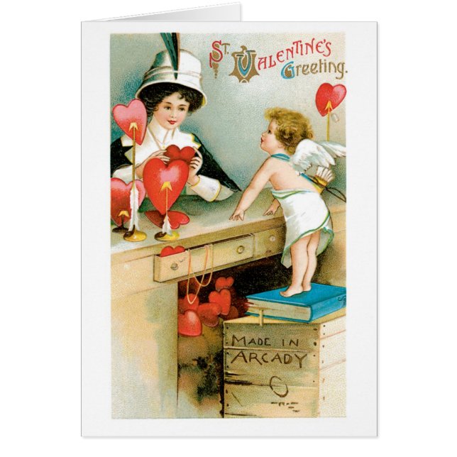 Antique Valentine Hälsningskort (Framsidan)
