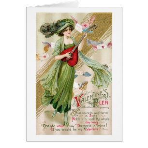 Antique Valentine Hälsningskort