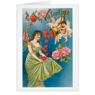 Antique Valentine Hälsningskort