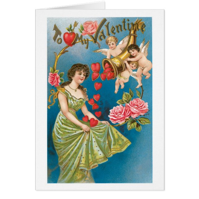 Antique Valentine Hälsningskort (Framsidan)