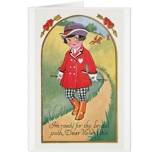 Antique Valentine Hälsningskort (Framsidan)