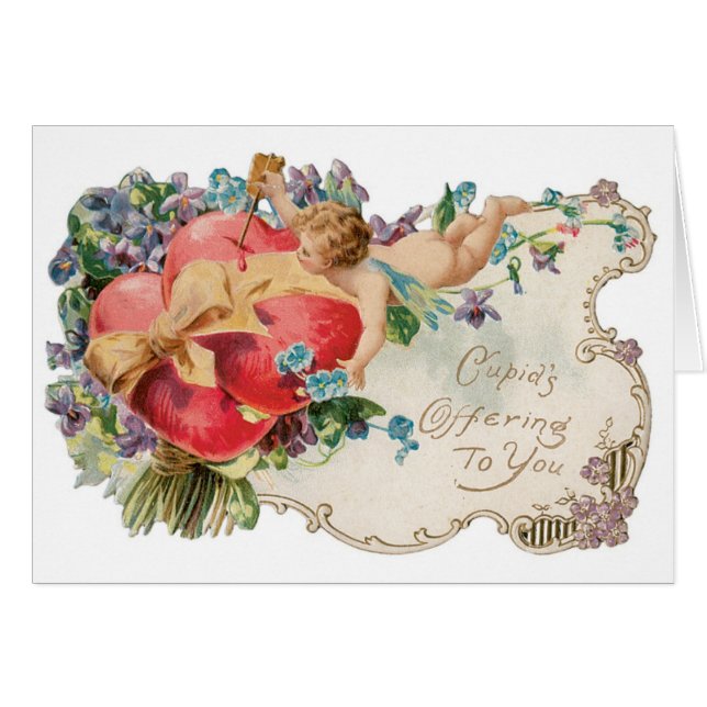 Antique Valentine Hälsningskort (Framsidan Horizontal)