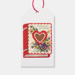 Antique Valentine Heart Bouquet Presentetikett