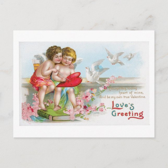Antique Valentine Helg Vykort (Framsida)