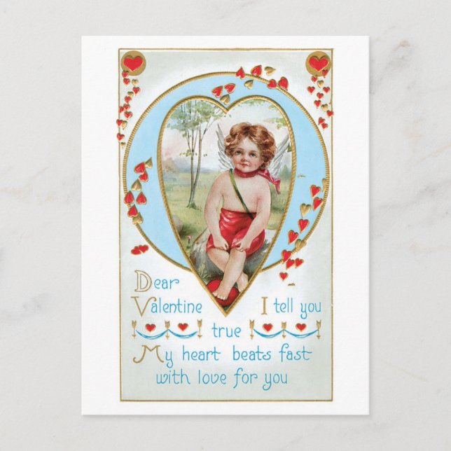 Antique Valentine Helg Vykort (Framsida)