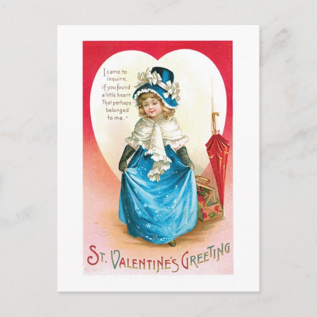 Antique Valentine Helg Vykort (Framsida)