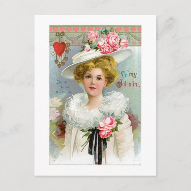 Antique Valentine Helg Vykort (Framsida)