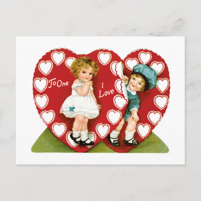Antique Valentine Helg Vykort (Framsida)