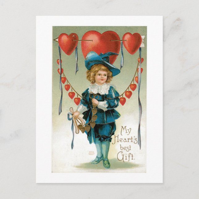 Antique Valentine Helg Vykort (Framsida)