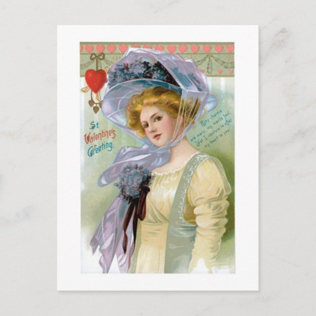 Antique Valentine Helg Vykort (Framsida)