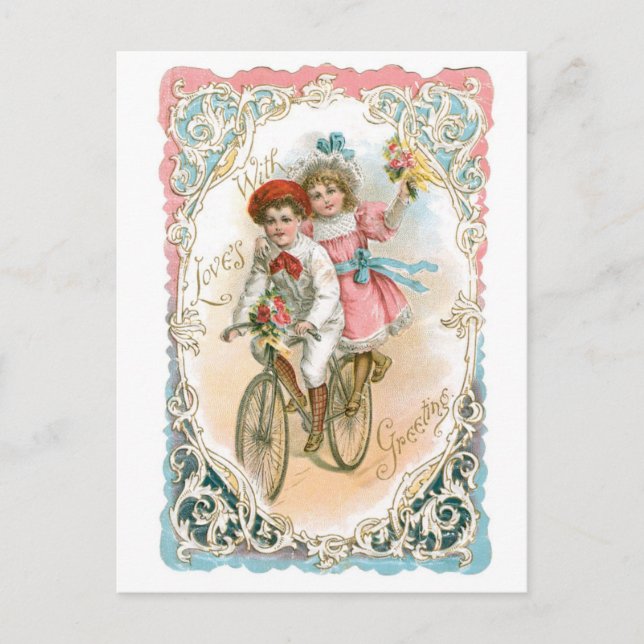 Antique Valentine Helg Vykort (Framsida)