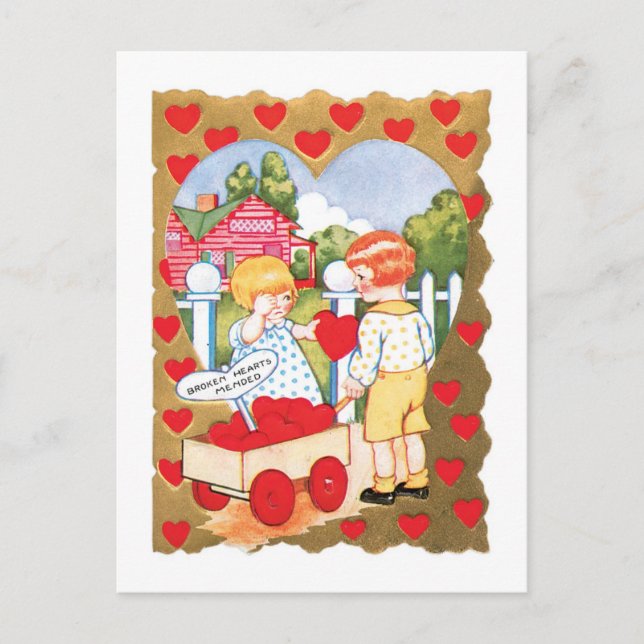 Antique Valentine Helg Vykort (Framsida)