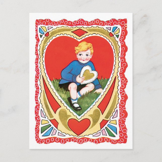Antique Valentine Helg Vykort (Framsida)