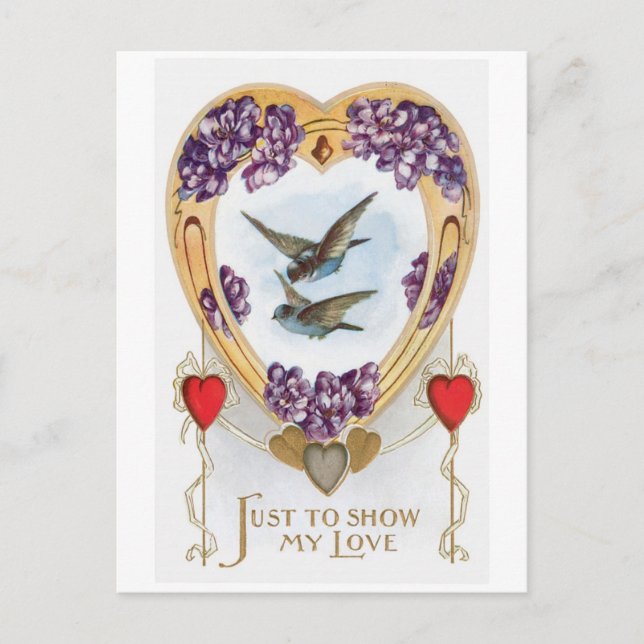 Antique Valentine Helg Vykort (Framsida)