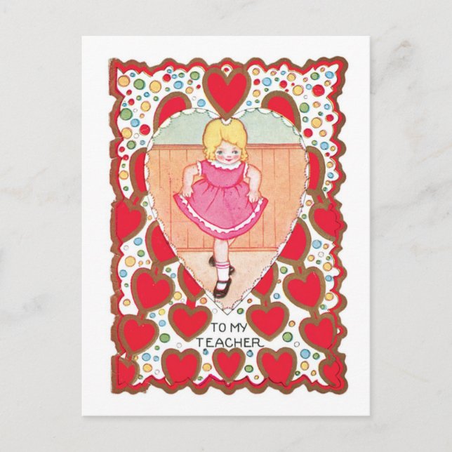 Antique Valentine Helg Vykort (Framsida)
