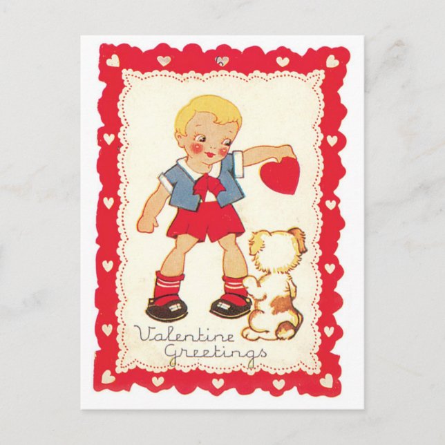 Antique Valentine Helg Vykort (Framsida)